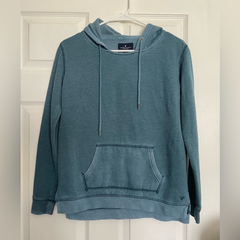 American Eagle Outfitters Women’s XS Teal Blue Pullover Hoodie Sweater